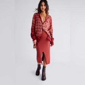 Free People Skyline Midi Skirt Sumac
